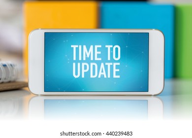 Smart Phone Which Displaying Time To Update