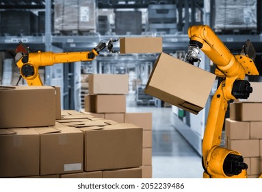 Smart Robot Arm System Innovative Warehouse Stock Photo 2052239486 ...