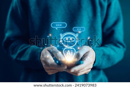 smart robot conversation, chatbot digital technology generates the information command prompt. concept of development of AI chat business communication. bot artificial intelligence open for customers
