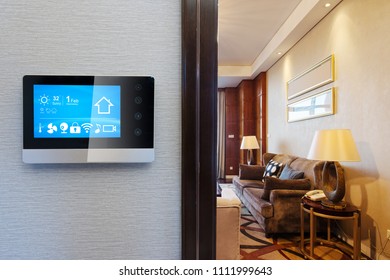 Smart Screen On Wall Modern Twin Stock Photo (Edit Now) 733546576