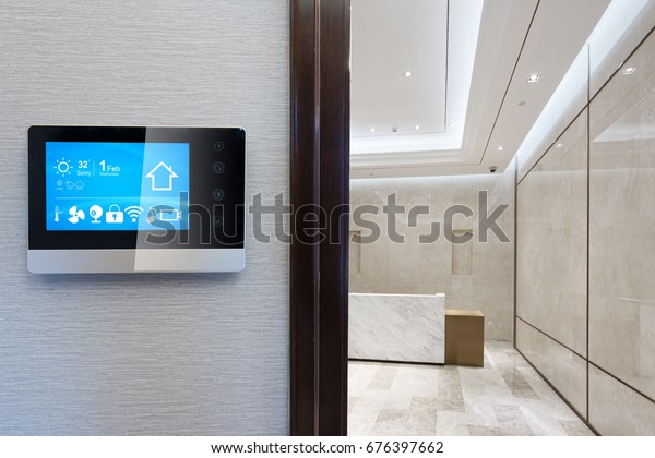 Smart Screen On Smart Home Icons Stock Photo Edit Now 676397662