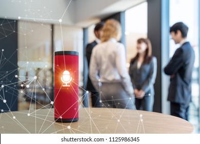 Smart Speaker Concept. AI Speaker. Voice Recognition.