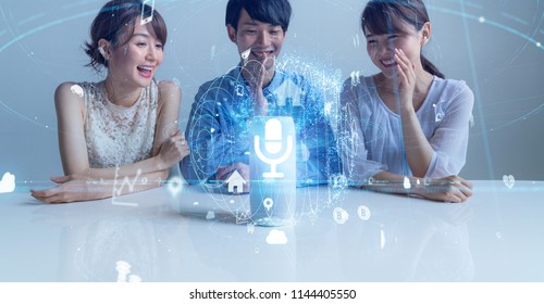 Smart Speaker Concept. AI Speaker. Voice Recognition.