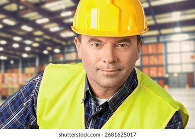 Smart technician engineer at work in industry factory.