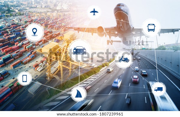 Smart transport technology concept for future car\
traffic on road . Virtual intelligent system makes digital\
information analysis to connect data of vehicle on city street .\
Futuristic innovation .