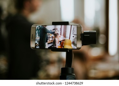 Smartphone Attached To A Gimbal