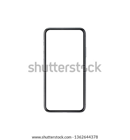 smartphone blank screen isolated on white background with clipping path