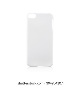 Smartphone Case On White Background. Blank Plastic Protection Phone For Your Design.