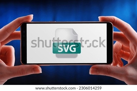 A smartphone displaying the icon of SVG file
