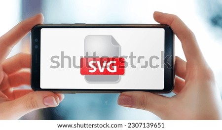 A smartphone displaying the icon of SVG file