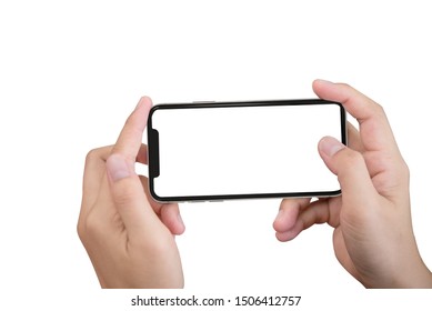 Smartphone in female hands taking photo isolated on white blackground - Powered by Shutterstock