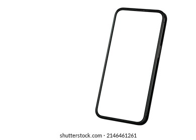 Smartphone frame less blank screen with rotated position for iphone Template of infographics or presentation UI design interface - include clipping path.