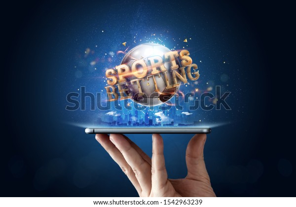 Smartphone Hand Gold Inscription Sports Betting Stock Photo Edit Now 1542963239