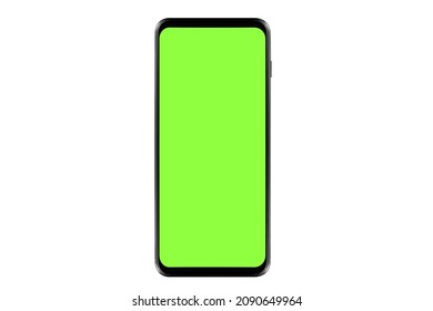 Smartphone mockup with chroma key screen isolated on white background - Shutterstock ID 2090649964