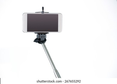 Smartphone on a selfie stick shot in studio