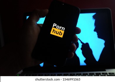 smartphone with the PORNHUB logo which is a web page for hosting pornographic videos.
United States, New York, Friday, November 1, 2019