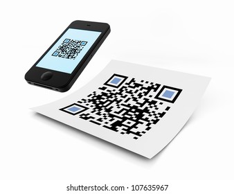 smartphone scanning qr code