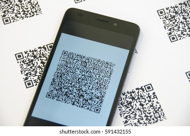 smartphone scanning qr code - Bluetooth Barcode and QR Code Scanner - scan QR and Barcode in paper. QR Code - contain no data, insulting words, names, links to websites or products.