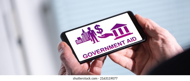 Smartphone Screen Displaying A Government Aid Concept