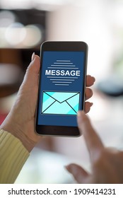 Smartphone screen displaying a message concept