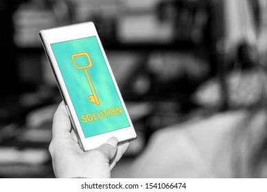 Smartphone screen displaying a solution concept