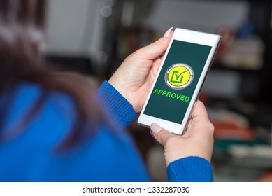 Smartphone screen displaying a validation concept