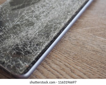 Smartphone Screens Break From Falling Ground And Space Agreement With The Concept Of Accident Technology, Insurance, Repair, Maintenance. Event Over Expectations Data Retention