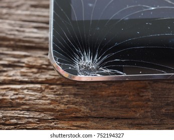 Smartphone Screens Break From Falling Ground And Space Agreement With The Concept Of Accident Technology, Insurance, Repair, Maintenance. Event Over Expectations Data Retention