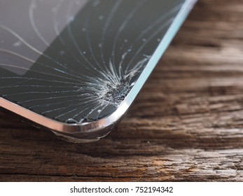 Smartphone Screens Break From Falling Ground And Space Agreement With The Concept Of Accident Technology, Insurance, Repair, Maintenance. Event Over Expectations Data Retention