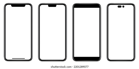 Smartphone similar to iphone 14 with blank white screen for Infographic Global Business Marketing Plan, mockup model similar to iPhone isolated Background of digital investment economy - Clipping Path - Shutterstock ID 2201289077
