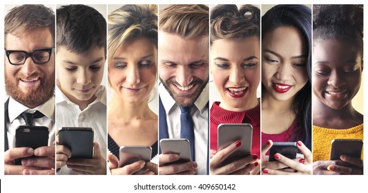 Smartphone users - Shutterstock ID 409650142