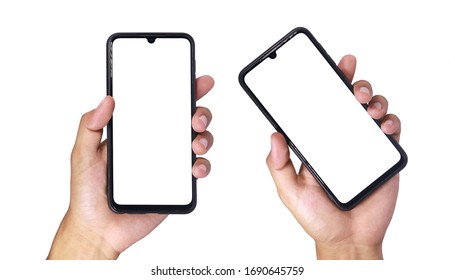 Smartphone white screen isolated on white background,White background on mobile screen for content - Shutterstock ID 1690645759