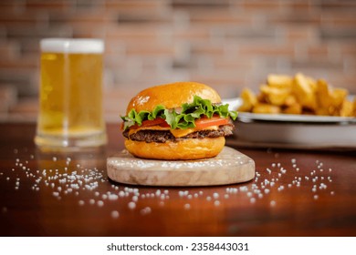 Smash Burger Beer and Fries