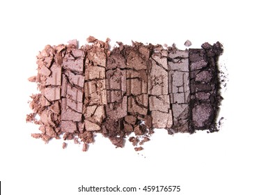 Smashed Neutral Eye Shadow Make Up Palette Isolated On A White Background