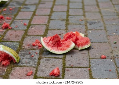 Smashed Watermelon On The Ground