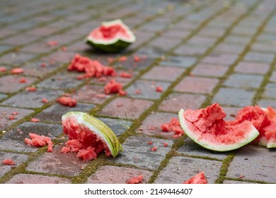 Smashed Watermelon On The Ground