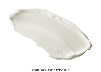 Smear Cream Isolated On White Background. Cream  Texture.