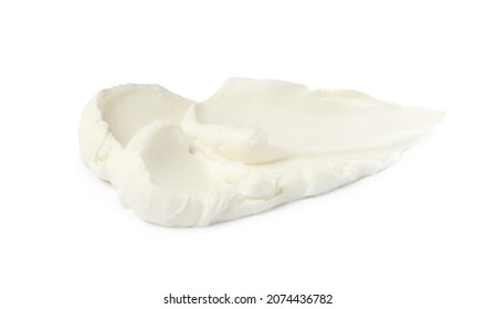 Smear Of Delicious Cream Cheese Isolated On White