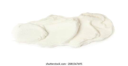 Smear Of Delicious Cream Cheese Isolated On White