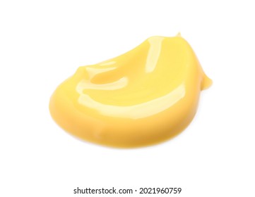 Smear Of Delicious Melted Cheese Isolated On White