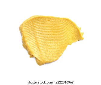 Smear Of Delicious Mustard Isolated On White, Top View