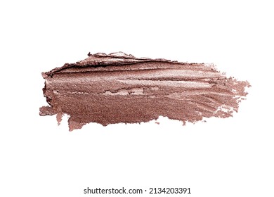 Smear Of Gold Matte Metallic Lipstick Or Creamy Eye Shadow Texture On White Background Luxury Cosmetic Concept