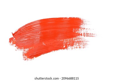 Smear Of Red Paint Is Isolated On White