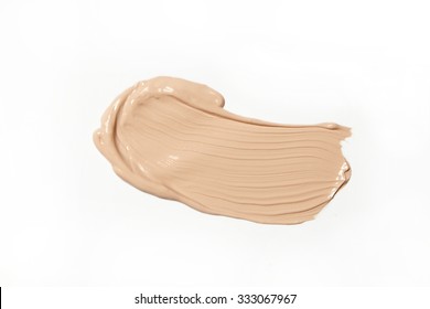 Smeared Foundation Natural Make Up On White Background