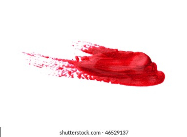 Smears Of Red Lipgloss Isolated On White