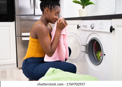 Smelling Washed Clothes Or Laundry At Home