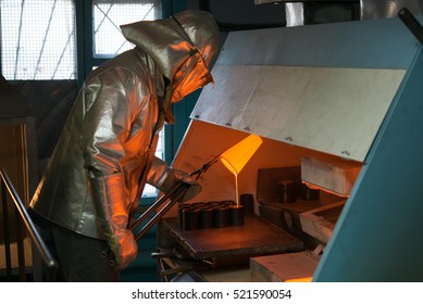 Smelting Gold At A Factory
