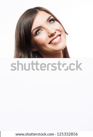 Similar – Image, Stock Photo smiling young woman leaning against a wall