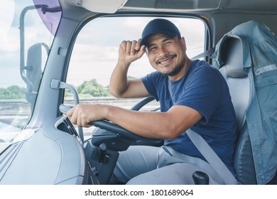 Smile Confidence Young Man Professional Truck Driver In Business Long transport - Shutterstock ID 1801689064