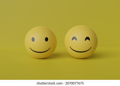 Smile emoji with yellow background 3d rendering - Powered by Shutterstock